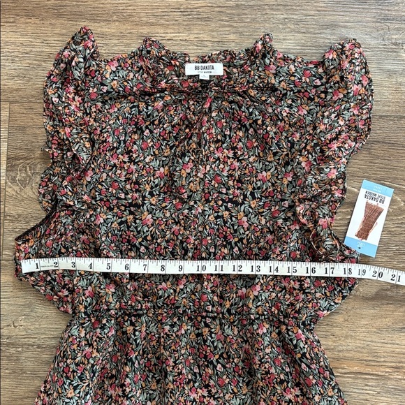 BB Dakota Steve Madden Ditsy Tiered Ruffle Dress Floral Print Women's Size L NWT - Picture 11 of 14